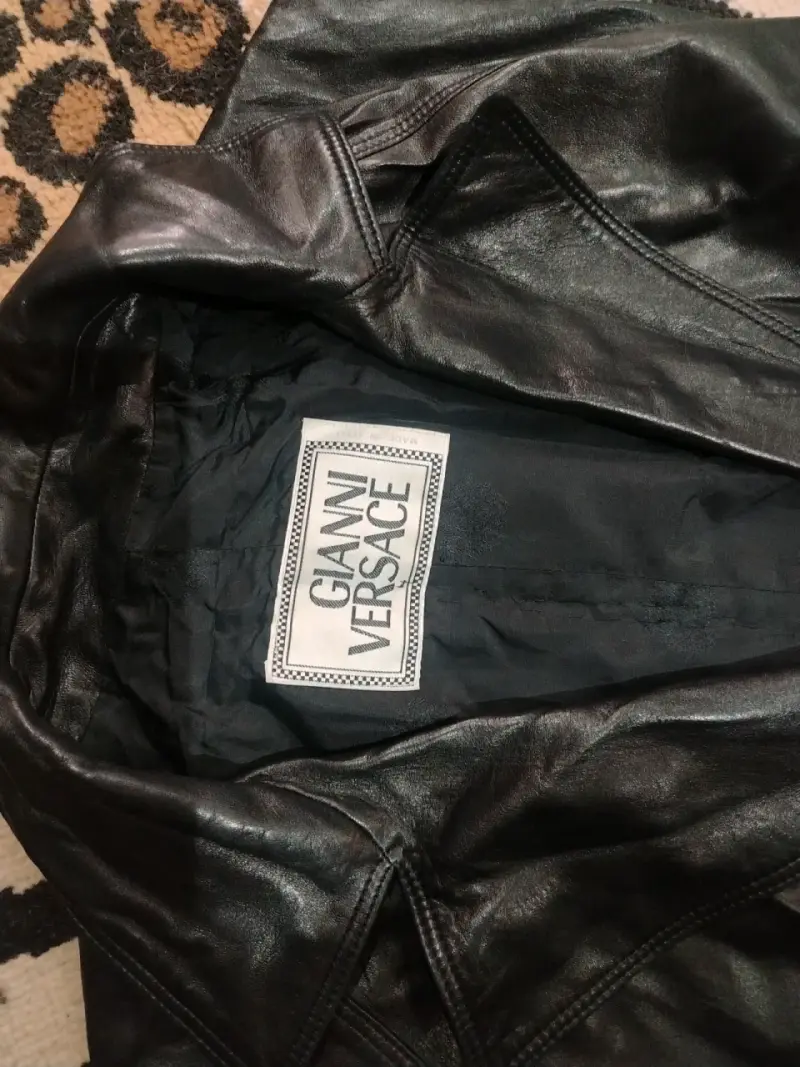 Chaqueta de cuero negra Gianni Versace - 2