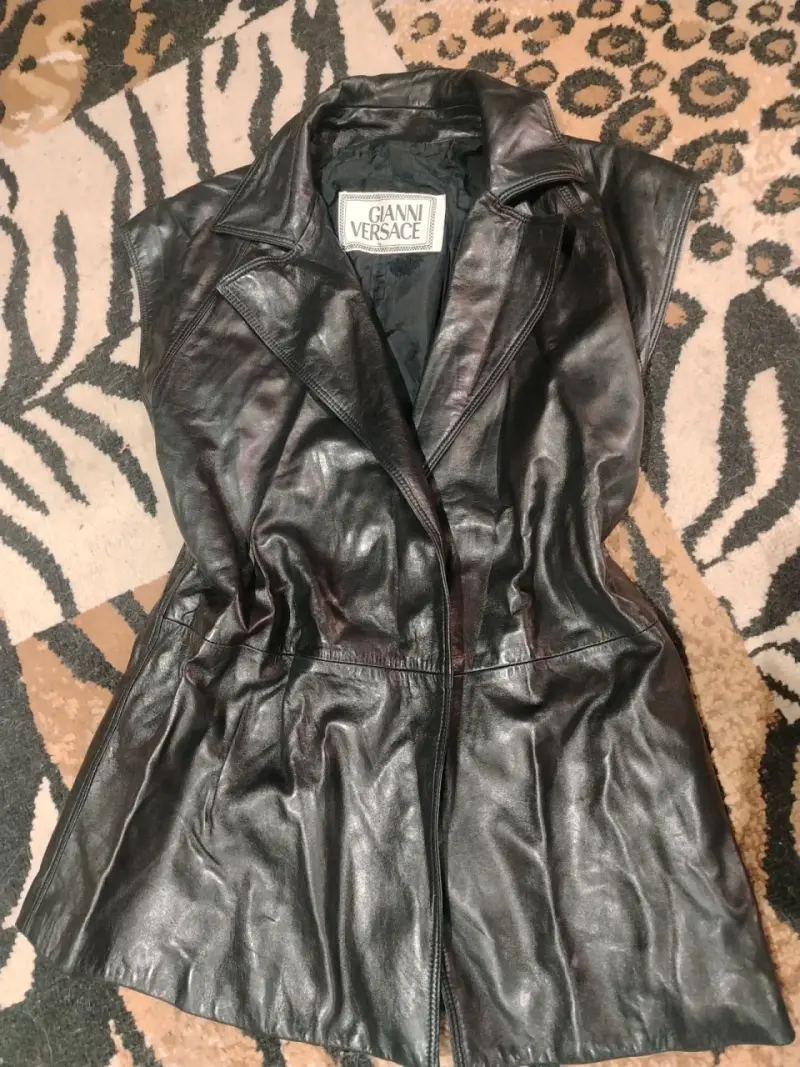 Chaqueta de cuero negra Gianni Versace - 3
