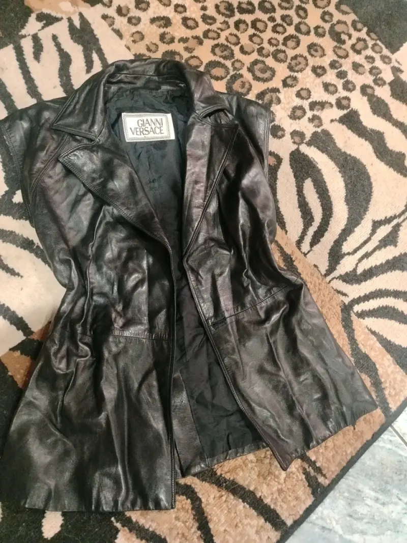 Chaqueta de cuero negra Gianni Versace - 4