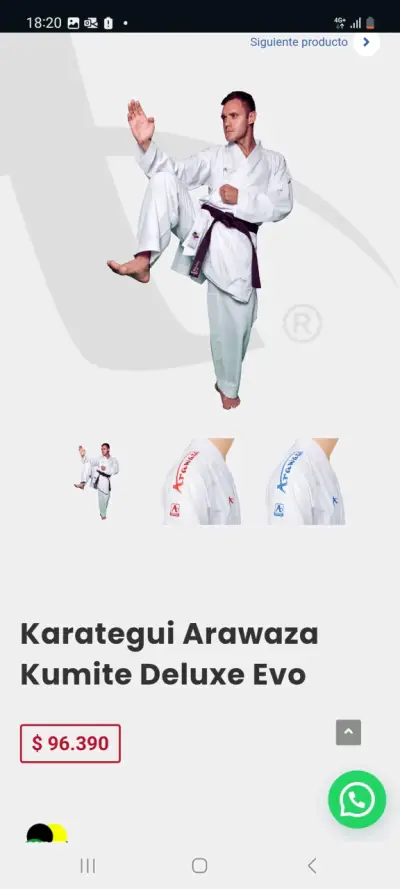 Karategi blanco aprobado por WKF - miniatura 1