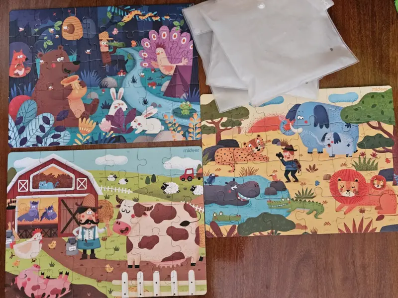 Set de rompecabezas infantiles Mideer con animales - 1