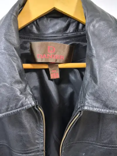 Chaqueta de cuero negra para hombre Danier - miniatura 4