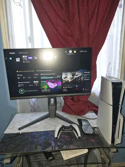 Consola de videojuegos con control y cables - miniatura 5