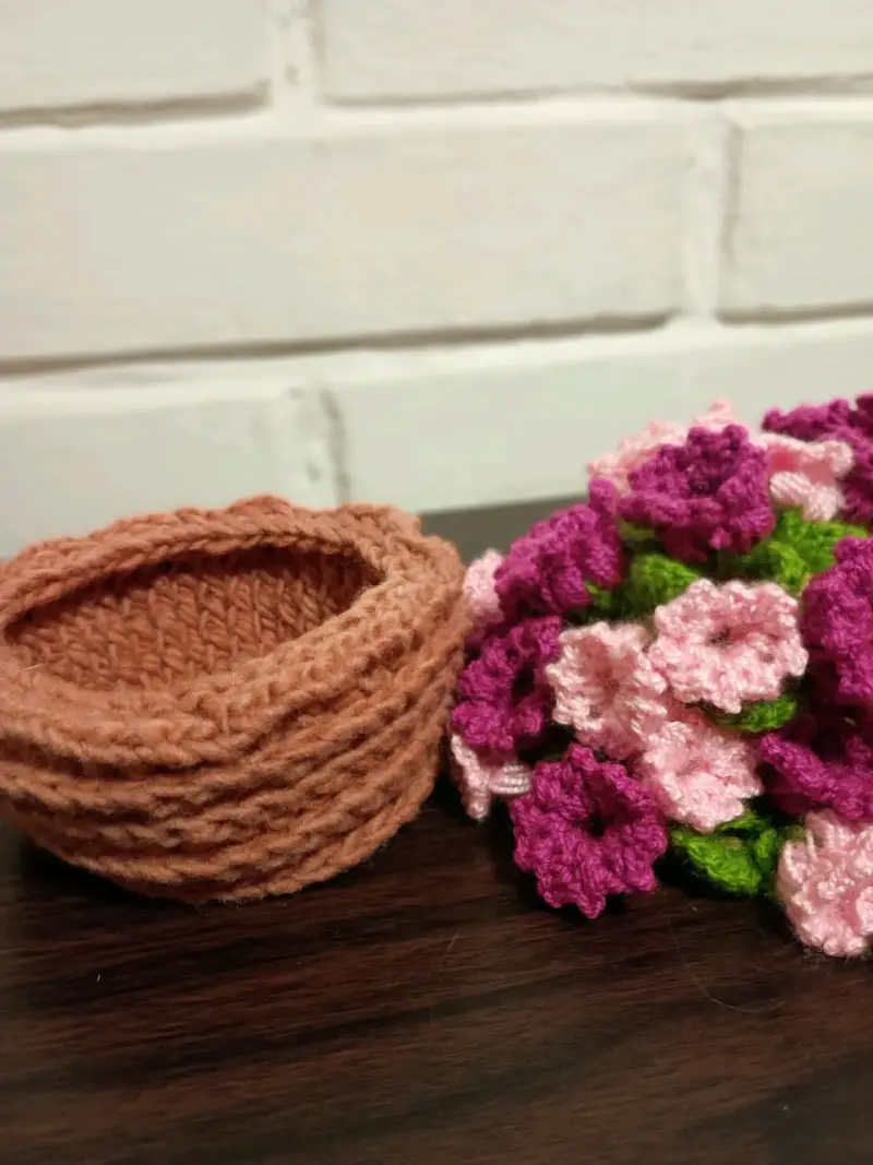 Set de 4 posavasos tejidos a mano con canasto - 3