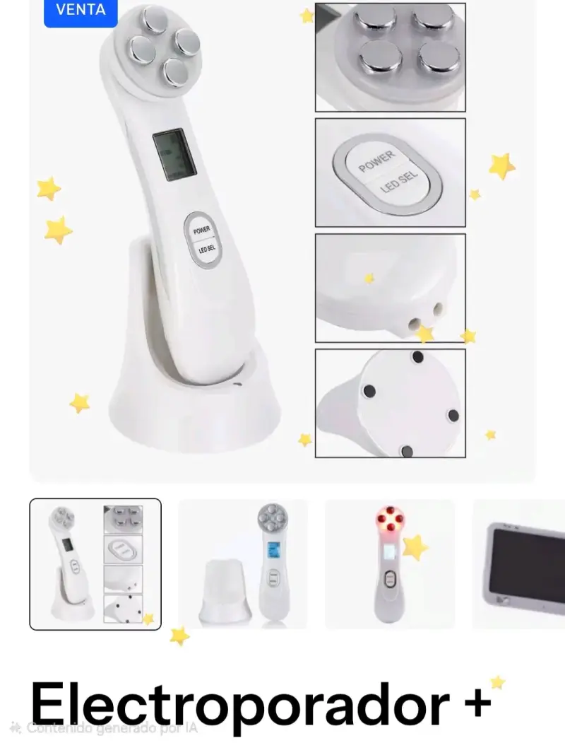 Electroporador facial con luz LED para cuidado de la piel - 2