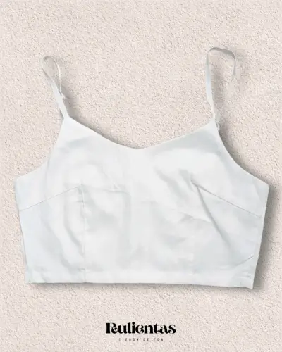 Conjunto top blanco (S) y jeans desgastados (38-40 - miniatura 2