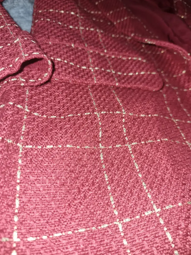Blazer a cuadros rojo para mujer - 4