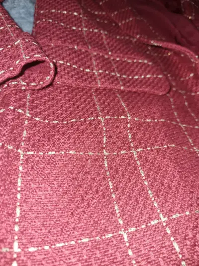 Blazer a cuadros rojo para mujer - miniatura 4