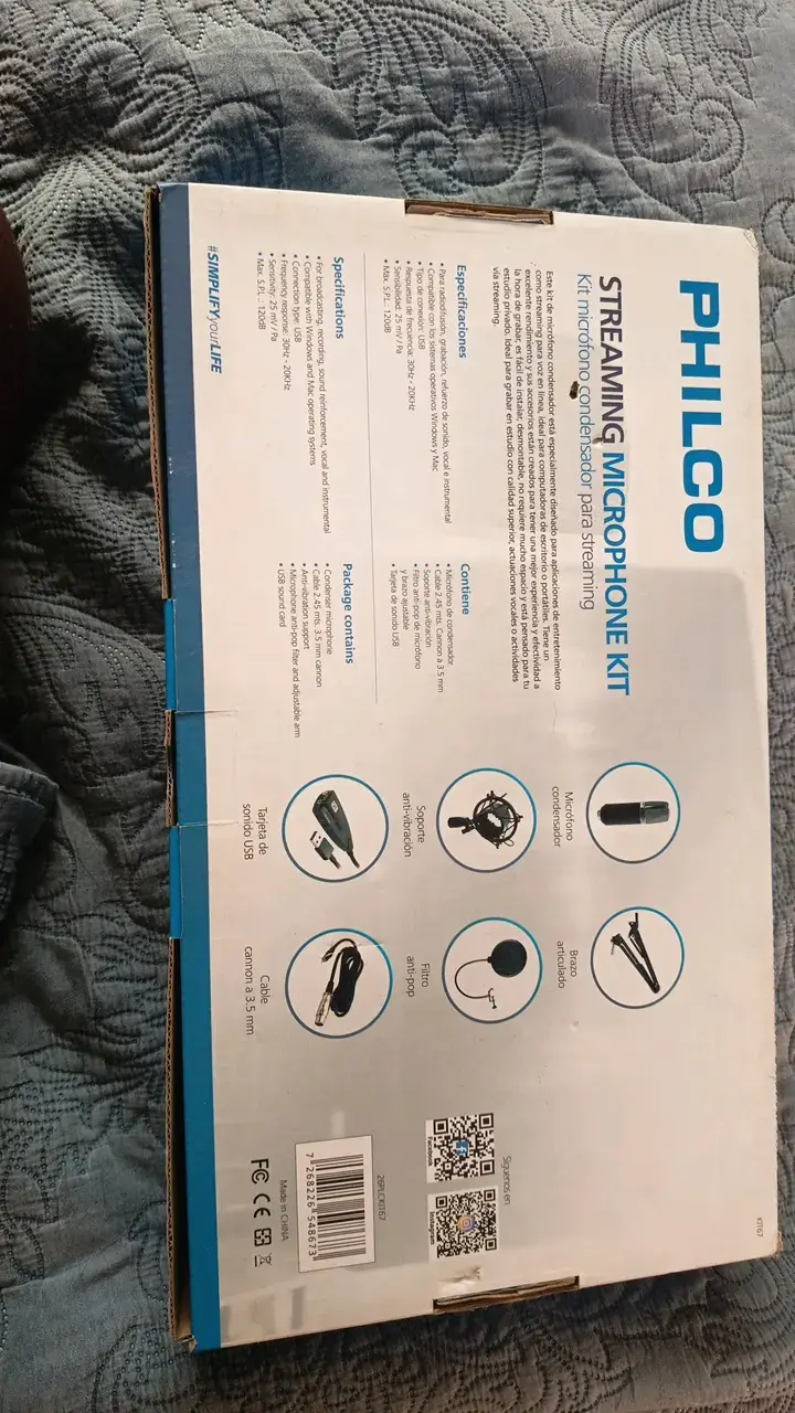 Kit de Micrófono Condensador para Streaming Philco - 2