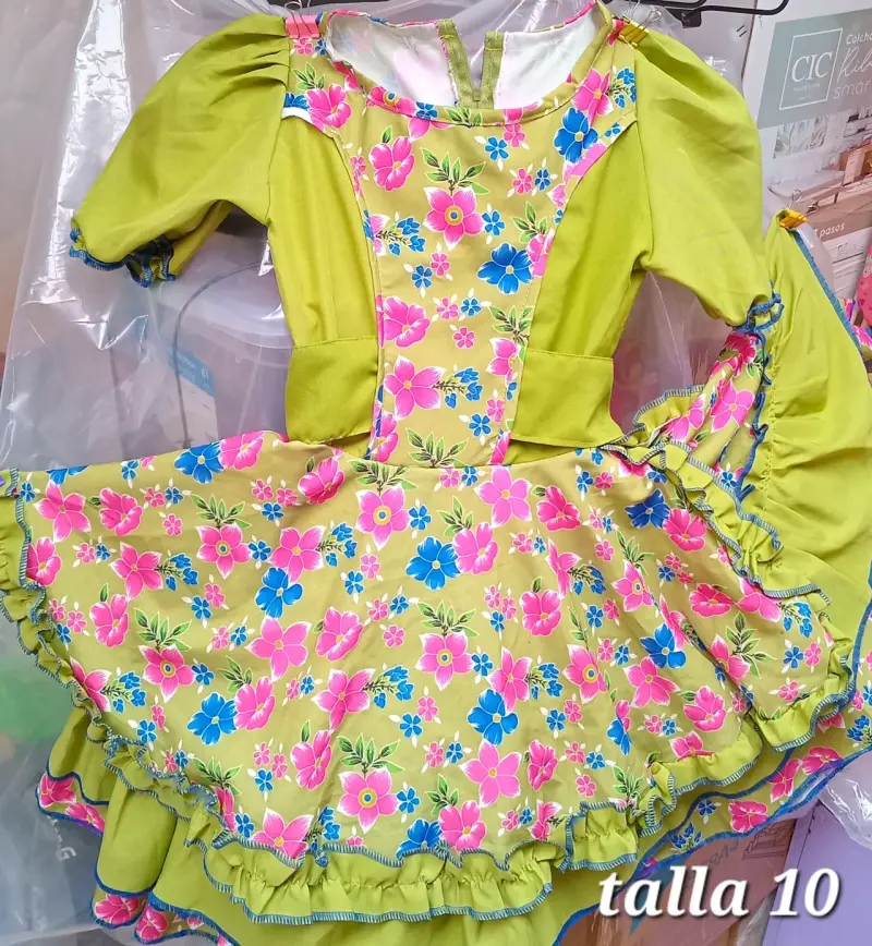 Vestido de niña con flores talla 10 - 1