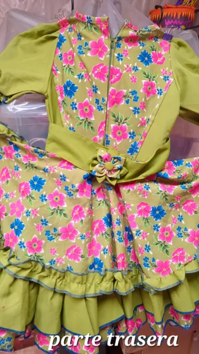 Vestido de niña con flores talla 10 - miniatura 2