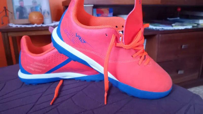 Zapatillas deportivas Kipsta VRLT naranja y azul - 1
