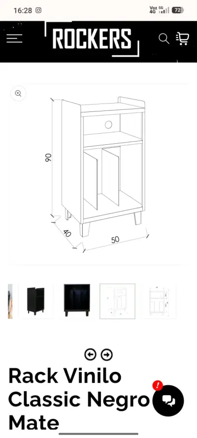 Rack de Vinilo Negro Mate con Compartimentos - miniatura 4
