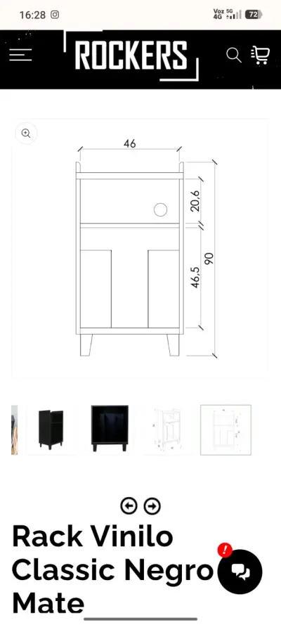 Rack de Vinilo Negro Mate con Compartimentos - miniatura 5