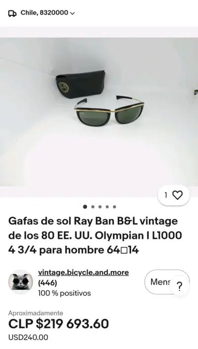 Gafas de sol Ray-Ban vintage Olympian I L1000 - miniatura 1