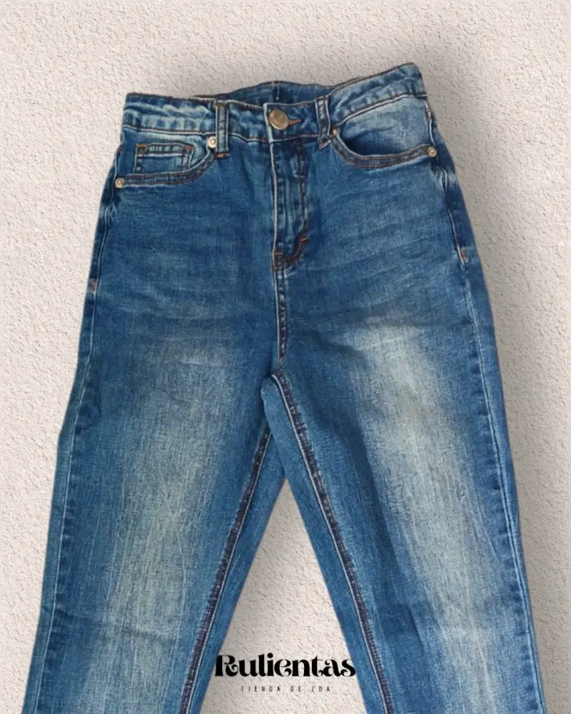Jeans acampanados de mezclilla azul - 2
