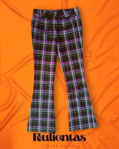 Pantalones acampanados a cuadros Talla S - miniatura 5