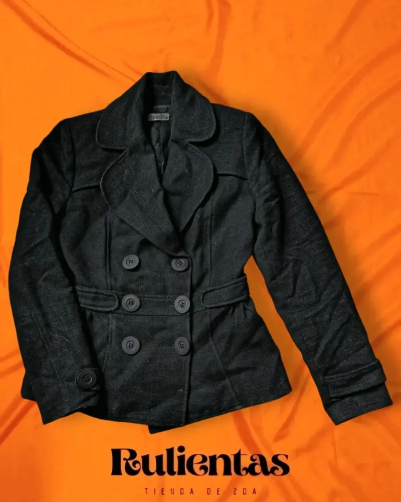 Abrigo negro de lana (S) y Blazer Camel (M-L) - 2
