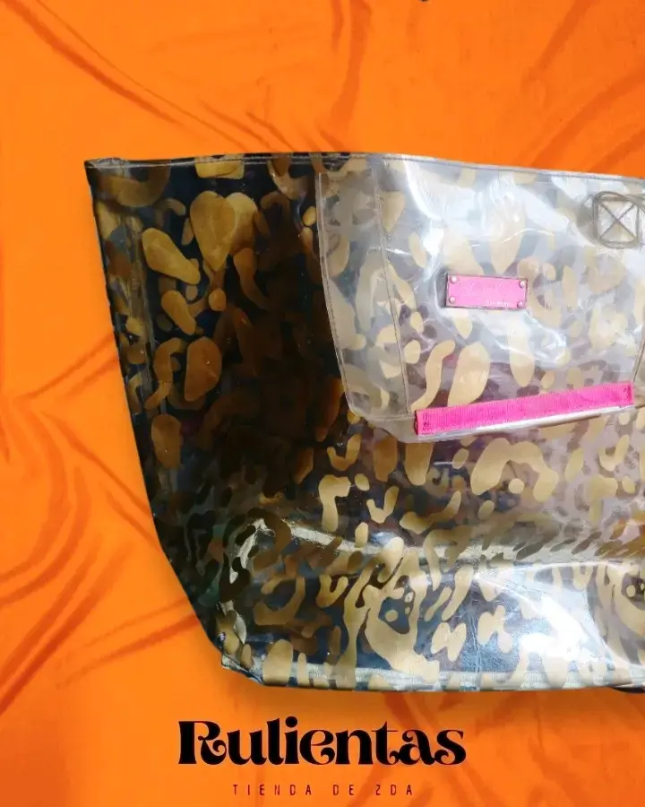 Bolso tote transparente con estampado animal print - 2