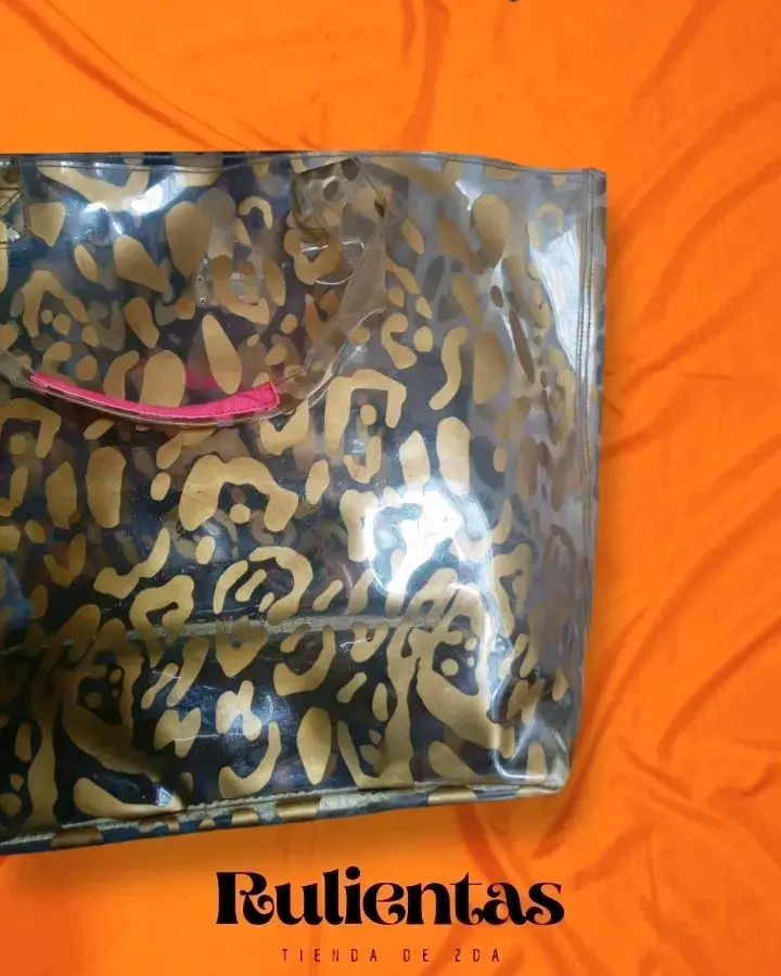 Bolso tote transparente con estampado animal print - 4