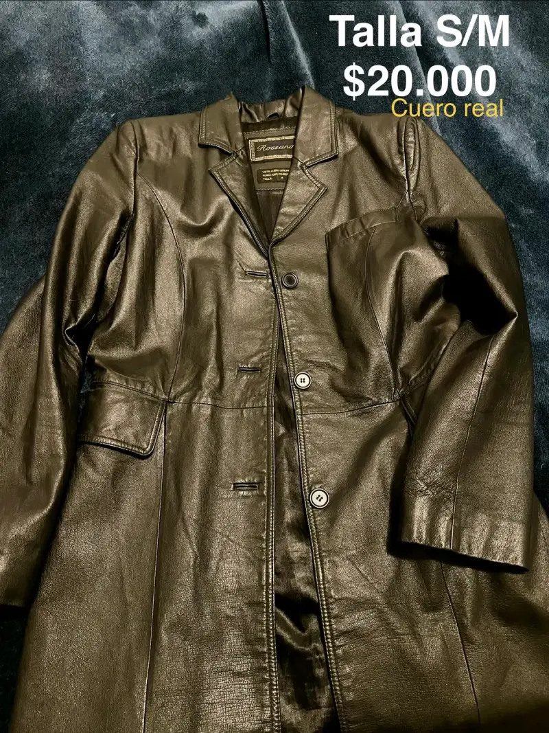 Abrigo de cuero real talla S/M