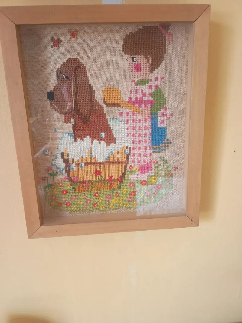 Cuadros bordados enmarcados con diseño infantil - 2