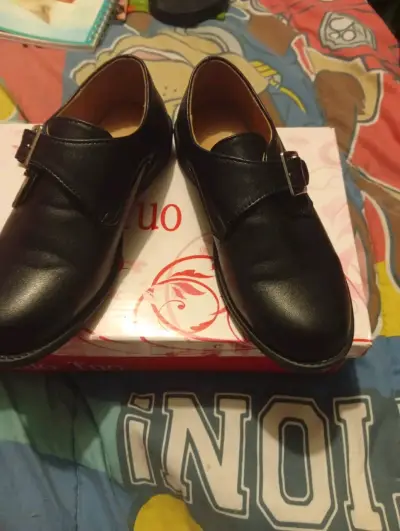 Zapatos de vestir negros para hombre con hebilla - miniatura 1