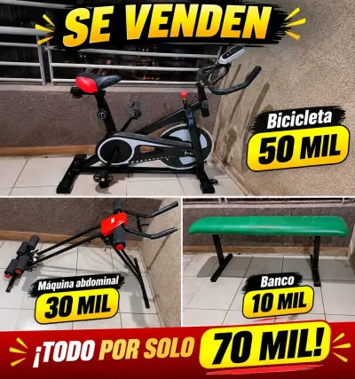 Set de ejercicio con bicicleta, máquina abdominal - miniatura 1