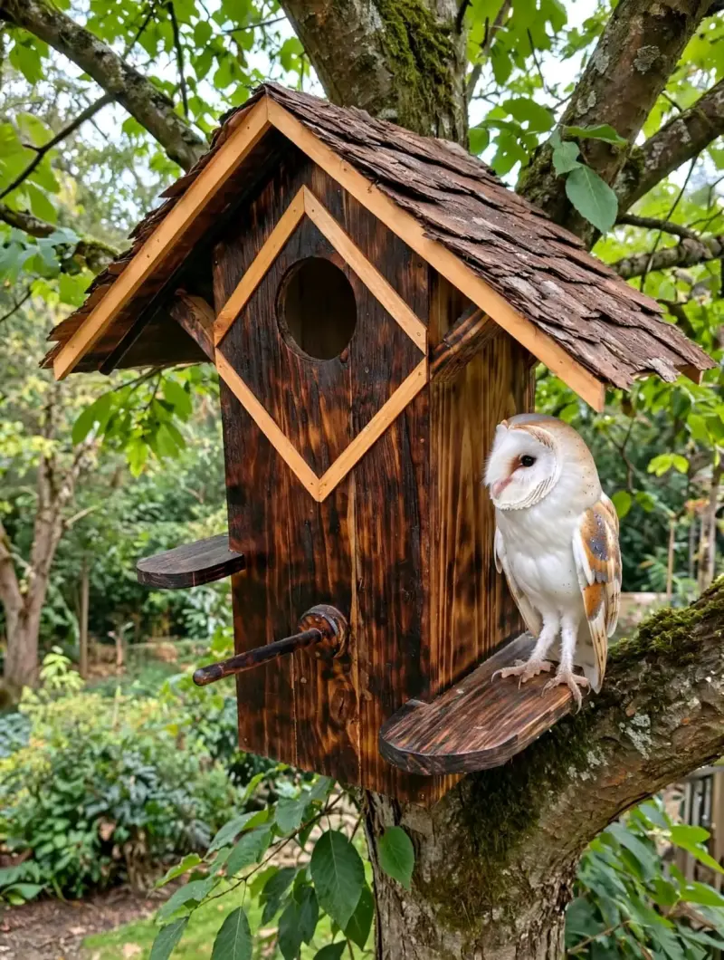 Casita de Madera para Aves con Diseño Rústico - 3