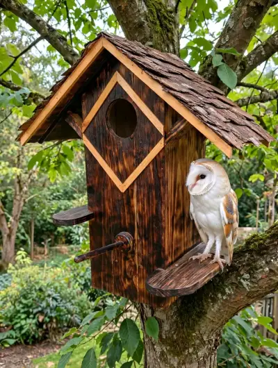 Casita de Madera para Aves con Diseño Rústico - miniatura 3