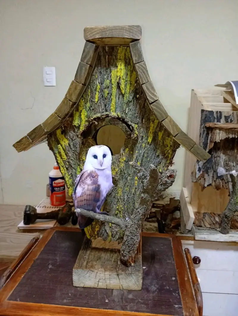 Casita de Madera para Aves con Diseño Rústico - 4
