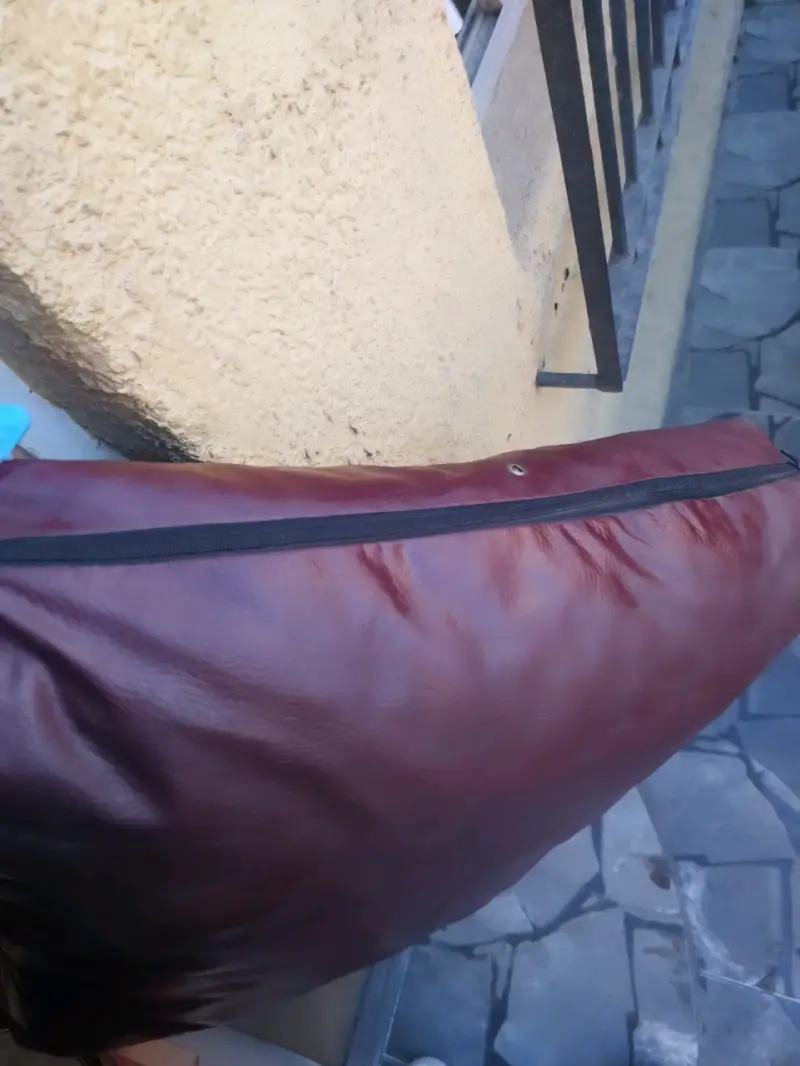 Juego de sofás de 3 cuerpos ecocuero marrón oscuro - 4