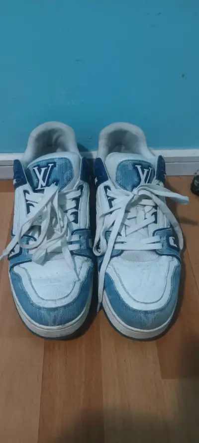 Zapatillas deportivas blancas y azules LV - miniatura 1