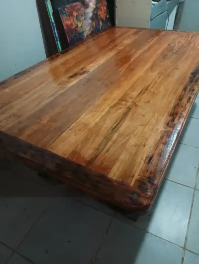 Mesa de Madera Rústica Grande para 6 personas - miniatura 1