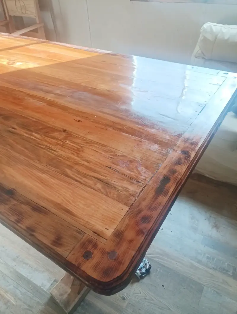 Mesa de Madera Rústica Grande para 6 personas - 2