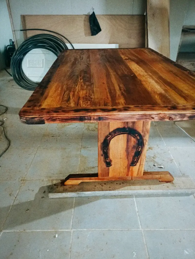 Mesa de Madera Rústica Grande para 6 personas - 4