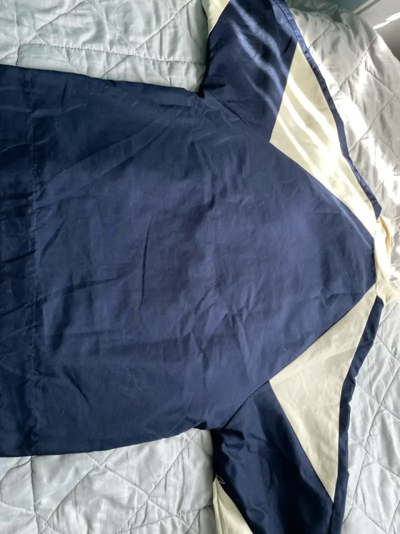 Chaqueta deportiva azul y beige con cierre - 3