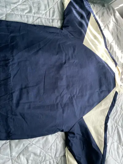 Chaqueta deportiva azul y beige con cierre - miniatura 3