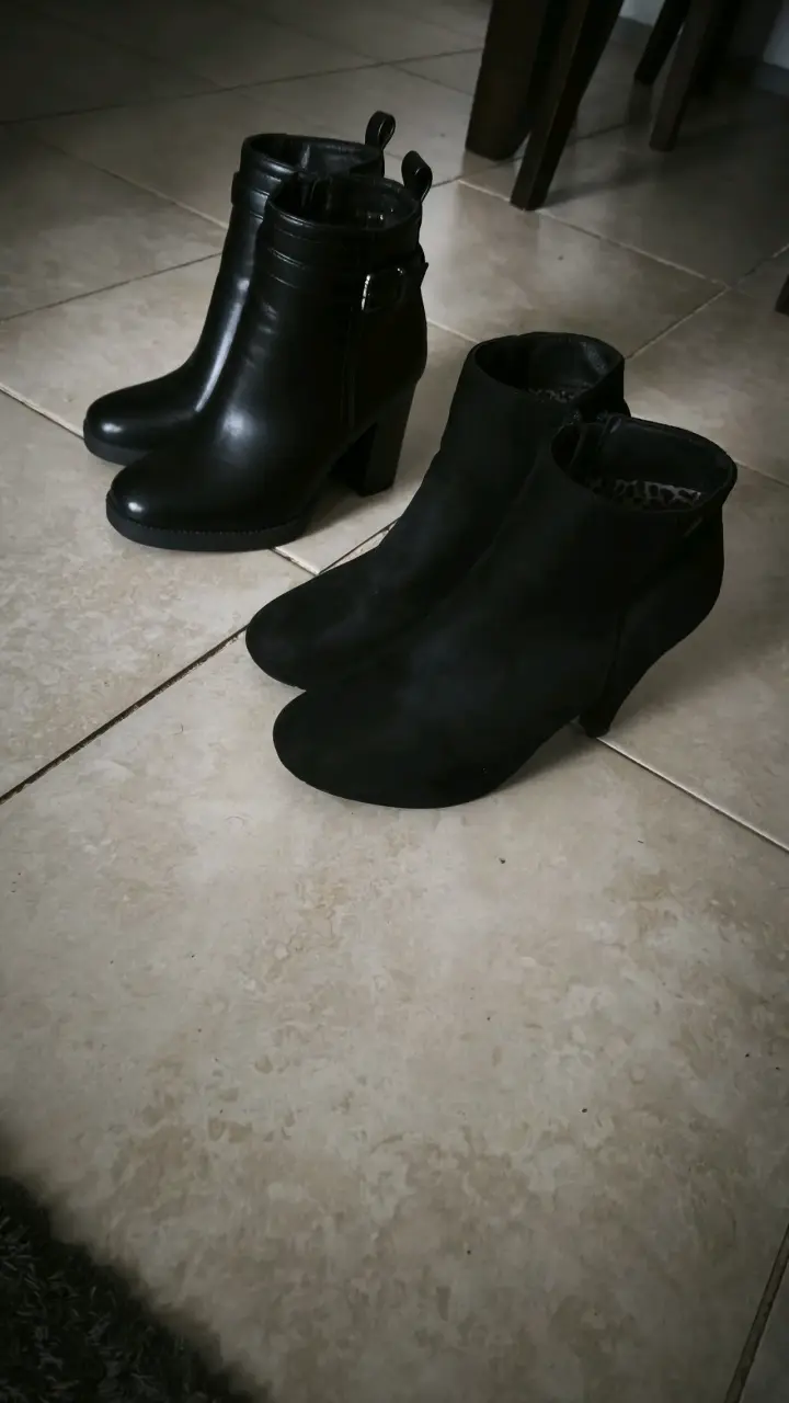 Botines de tacón alto negros para mujer - 5