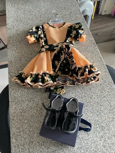 Vestido de huasa niña + zapatos charol Colloky - miniatura 1