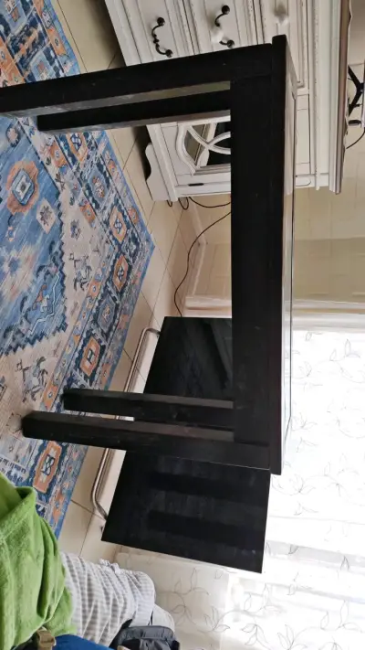 Mesa de Arrimo de Madera con Vidrio - miniatura 1