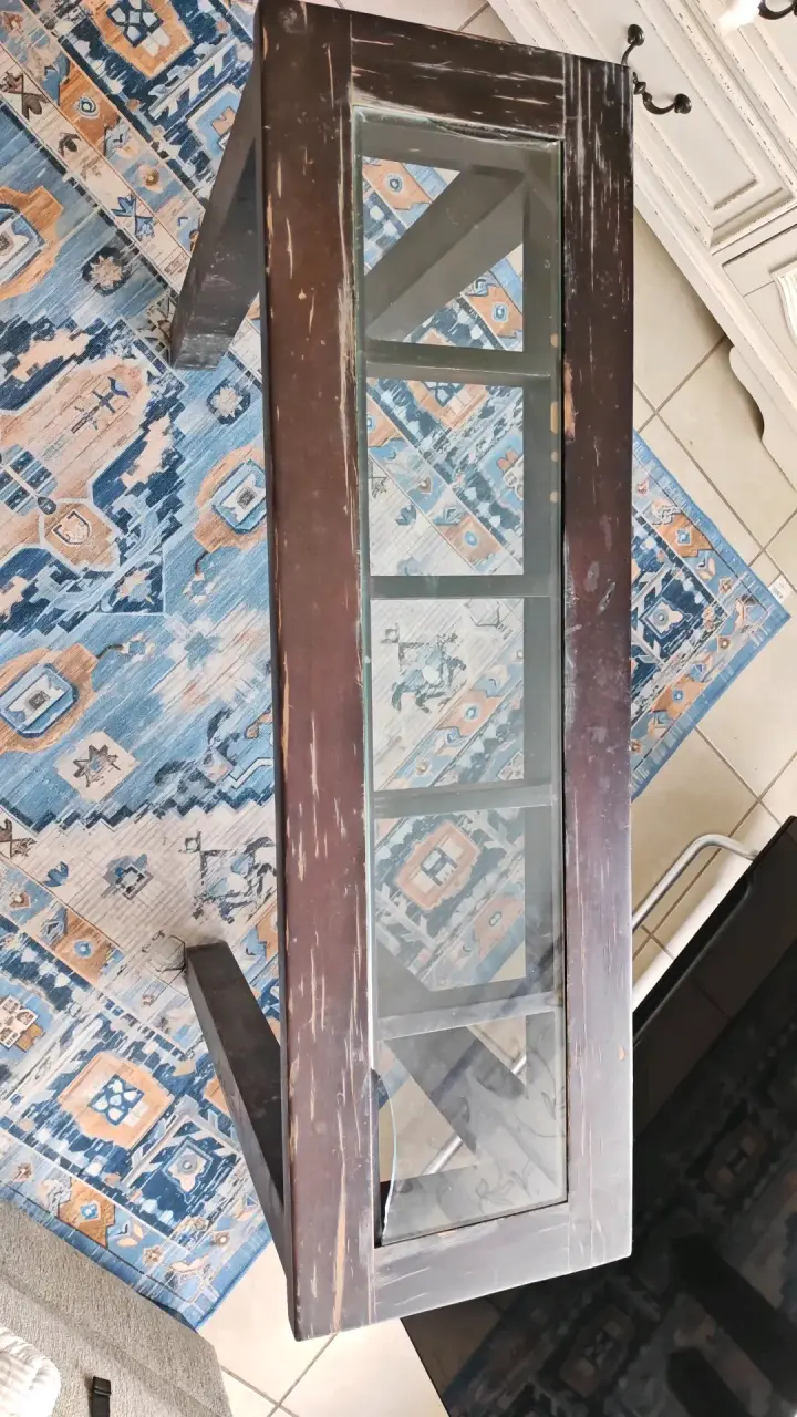 Mesa de Arrimo de Madera con Vidrio - 4
