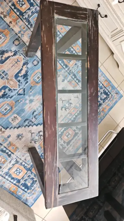 Mesa de Arrimo de Madera con Vidrio - miniatura 4