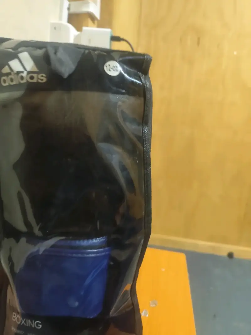 Guantes de Boxeo Adidas Hybrid 100 Negros y Azules - 4