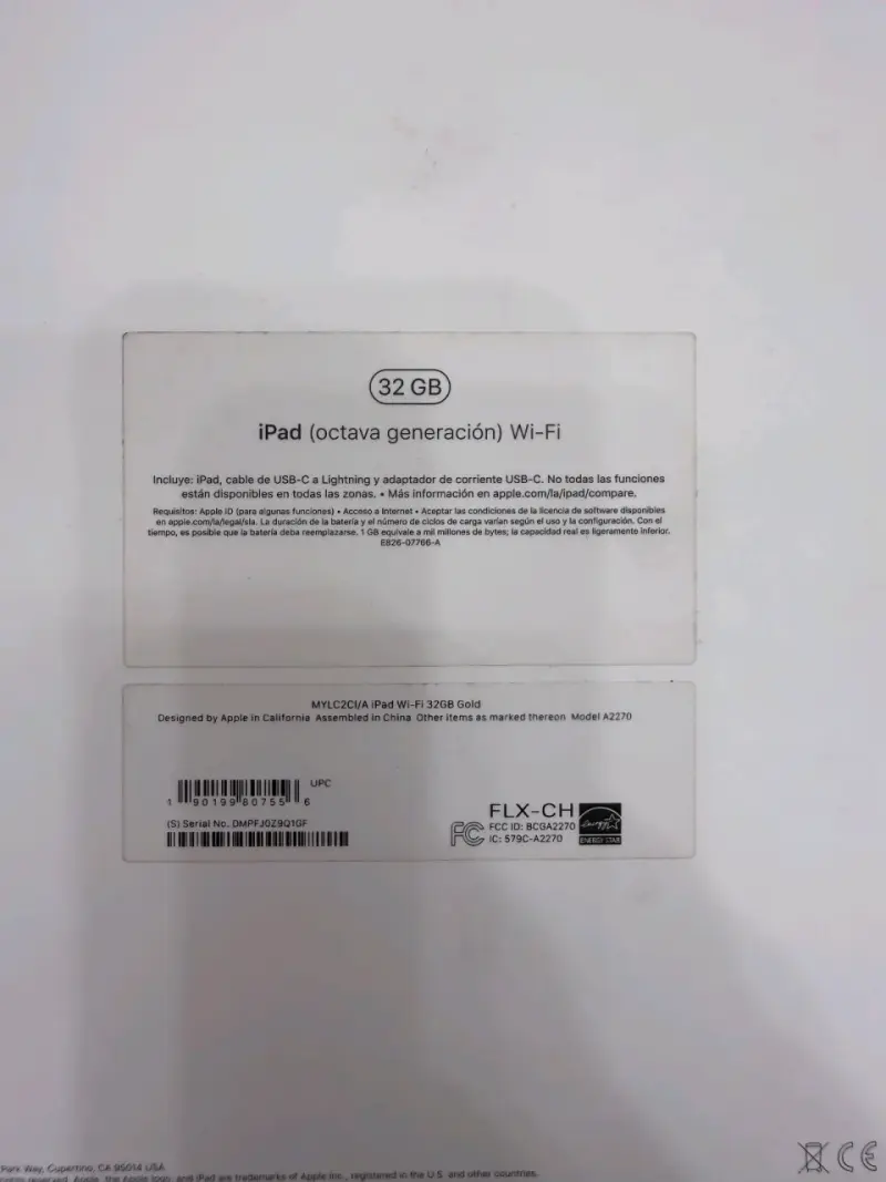 iPad (8th generación)32GB Wi-Fi - 6