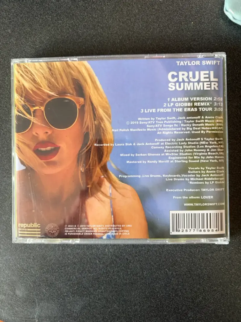 CD single bootleg Taylor Swift Cruel Summer - 4