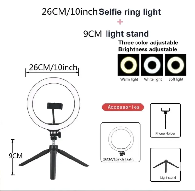 Aro de luz LED con trípode ajustable - 2