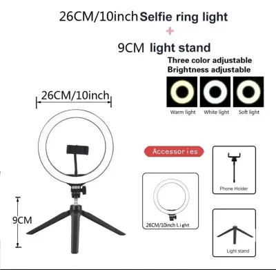 Aro de luz LED con trípode ajustable - miniatura 2
