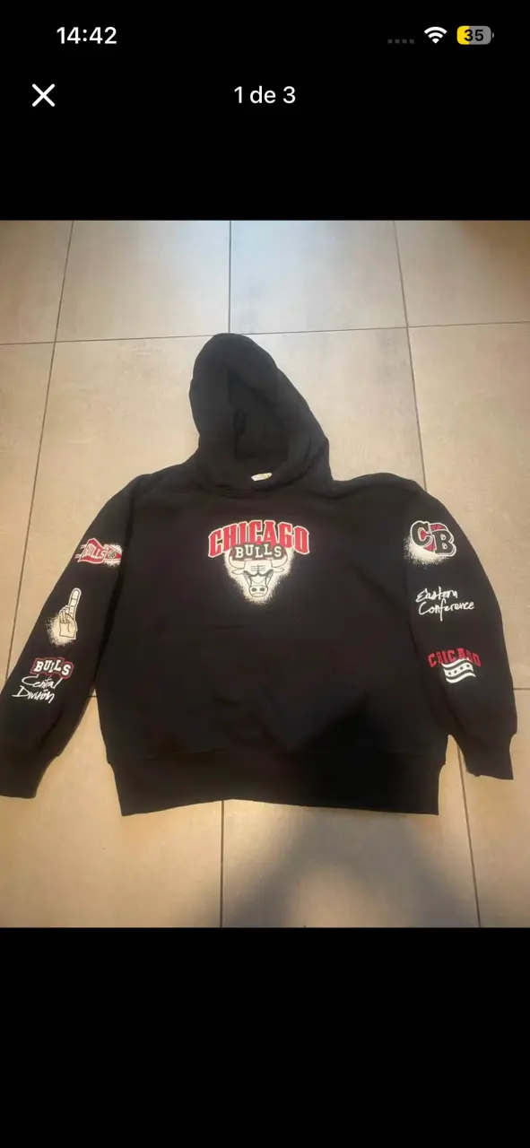Polerón con capucha Chicago Bulls negro