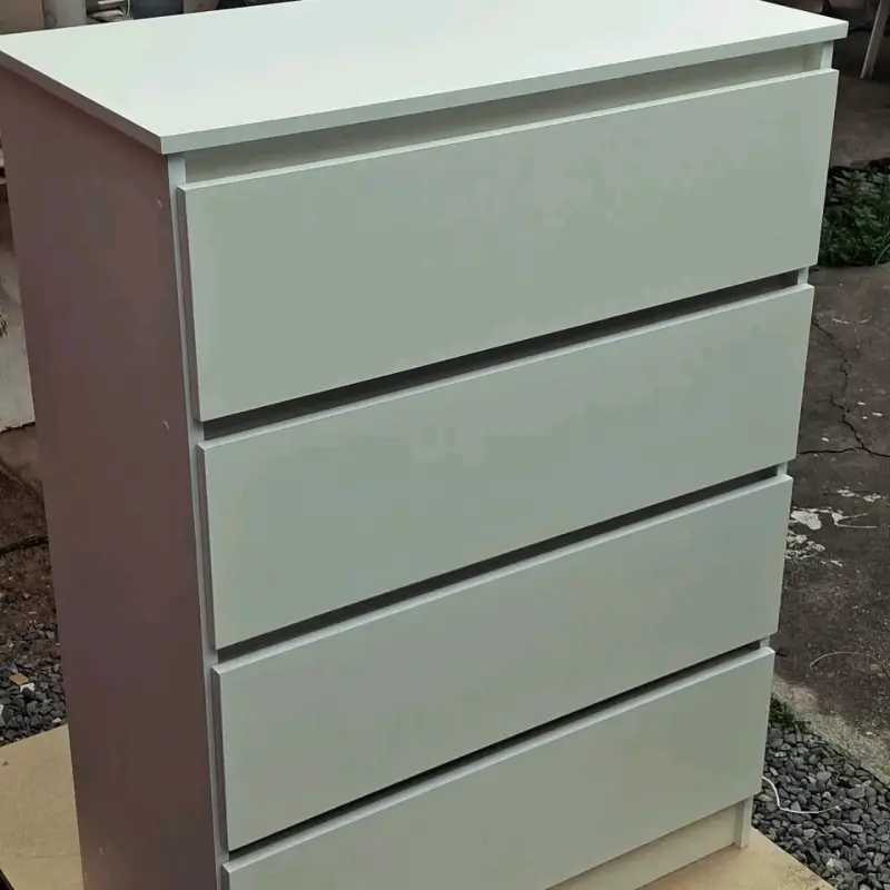 Cómoda de Madera Blanca con 4 Cajones - 2
